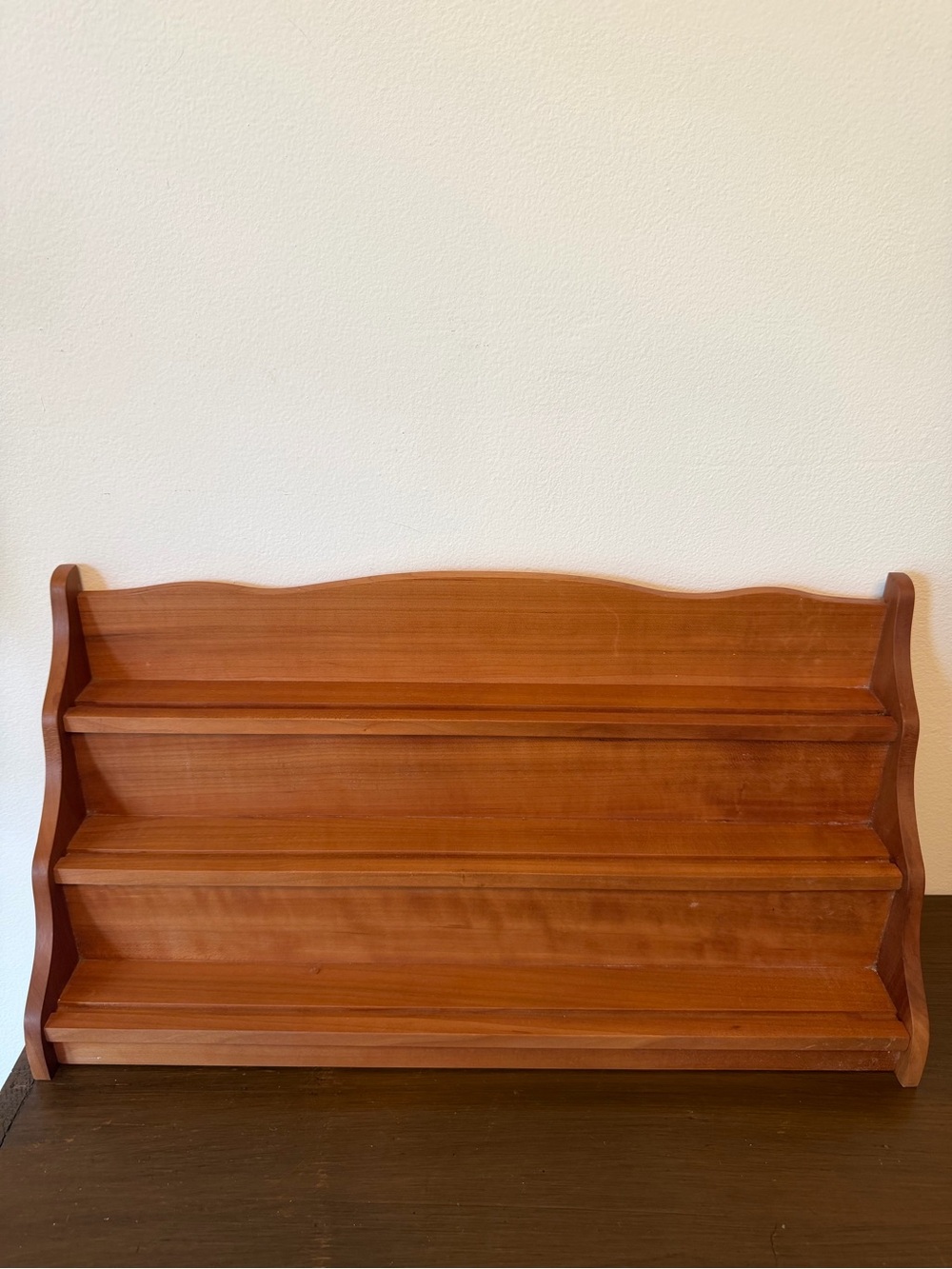 Classic Wooden Wall Shelf in Warm Brown